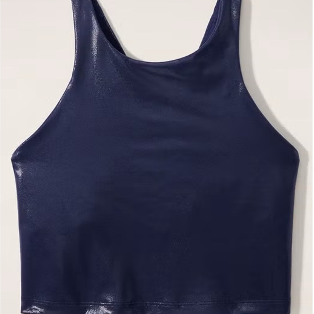 Athleta x Simone Biles Navy Purpose Shine Crop Bra Top A-C bralette tank